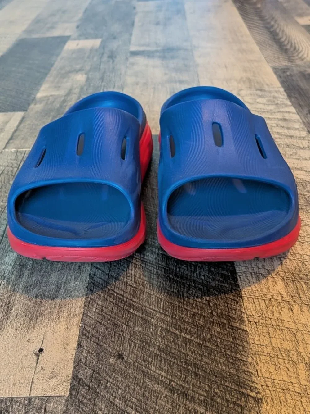 Hoka Ora Recovery Slide 3 Sandals Bellwether Blue & Red Alert